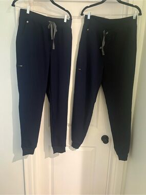 Figs Navy Blue Zamora High Waisted Scrub Pants